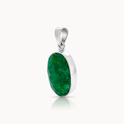 Emerald Faceted Oval Pendant