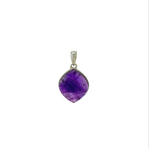Amethyst Cabochon Teardrop Pendant