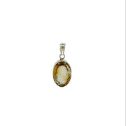 Citrine Faceted Oval Pendant