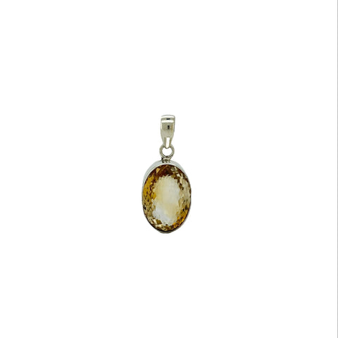 Citrine Faceted Oval Pendant