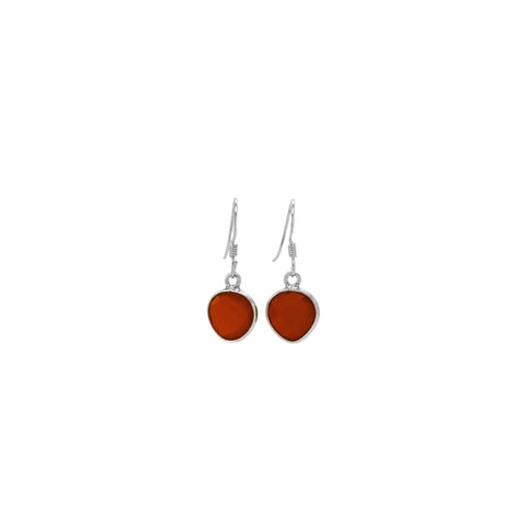 Carnelian Faceted freeform Drop Earrings
