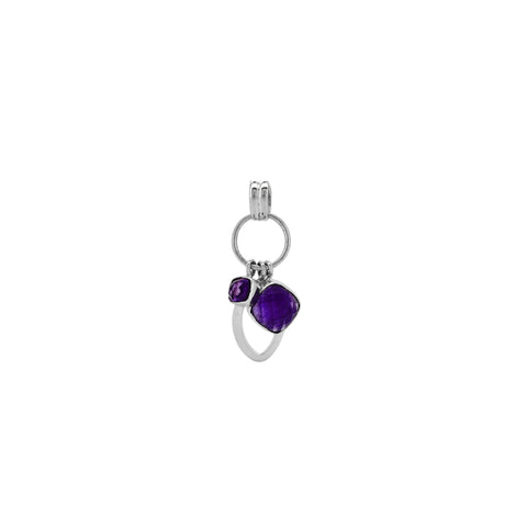 Amethyst Faceted Charm Pendant