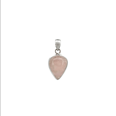 Rose Quartz Cabochon Teardrop Pendant