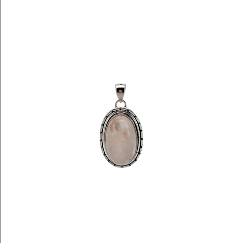 Rose Quartz Cabochon Oval Pendant II
