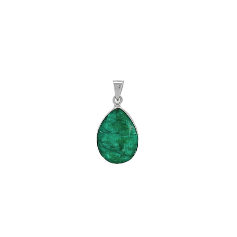 Emerald Faceted Teardrop Pendant