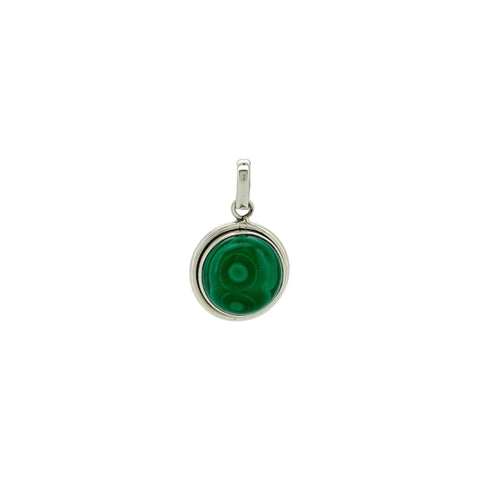 Malachite Cabochon Circle Pendant