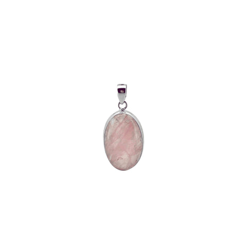 Rose Quartz Cabochon Oval Pendant