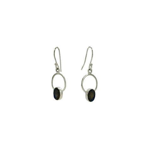 Labradorite faceted drop earrings