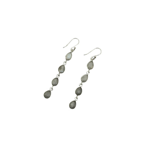 Moonstone faceted dangle earrings