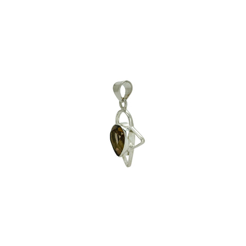 Smoky Quartz Faceted Star Pendant