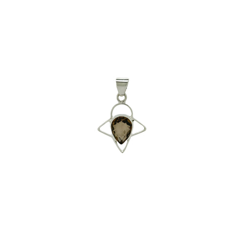 Smoky Quartz Faceted Star Pendant