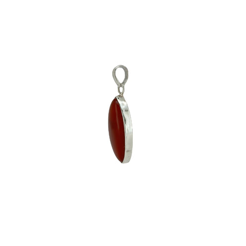 Carnelian Cabochon Teardrop Pendant