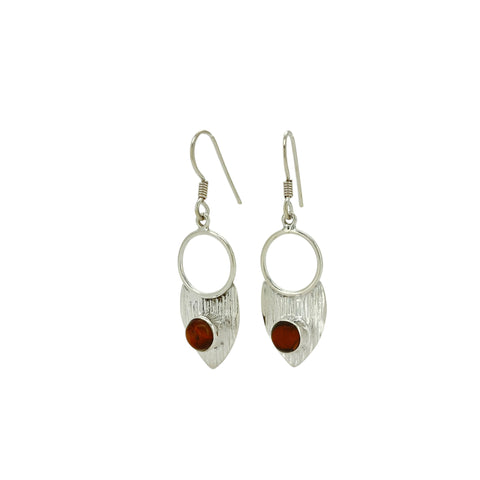 Garnet Cabochon Abstract drop earrings