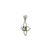 Blue Topaz Faceted Flower Pendant