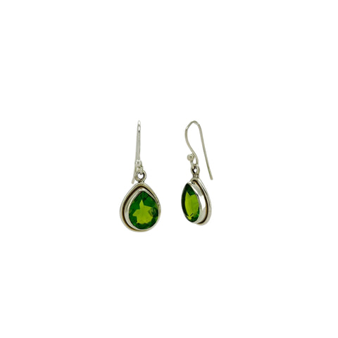 Peridot faceted teardrop earrings