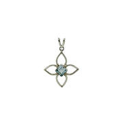 Blue Topaz Faceted Flower Pendant