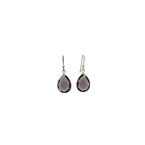 Amethyst faceted teardrop earrings