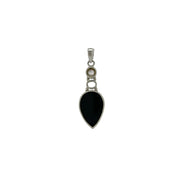 Black Onyx Combination Teardrop Pendant