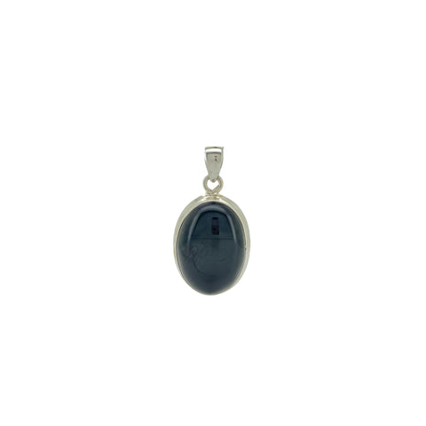 Black Onyx Cabochon Oval Pendant