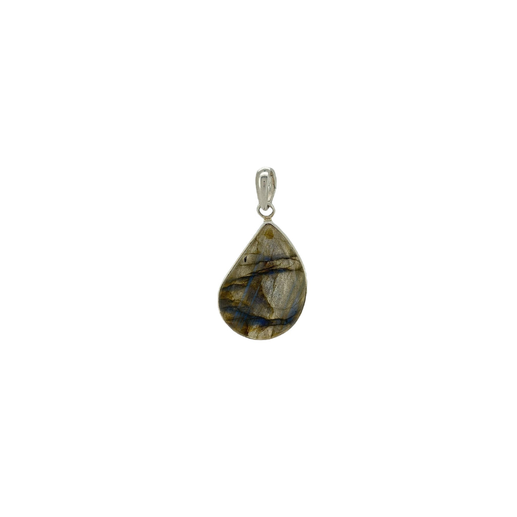 Pendentif Labradorite Naturelle O&co - Cabochon Protection, Cadeau Noël