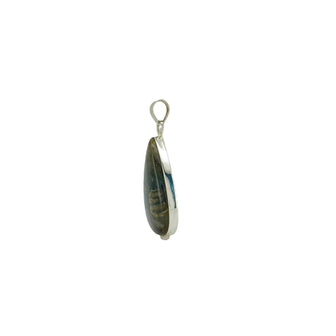 Labradorite Cabochon Teardrop Pendant