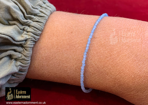 Blue Topaz Micro Cut Bead Bracelet