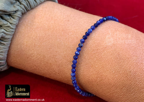 Lapis Lazuli Micro Cut Bead Bracelet
